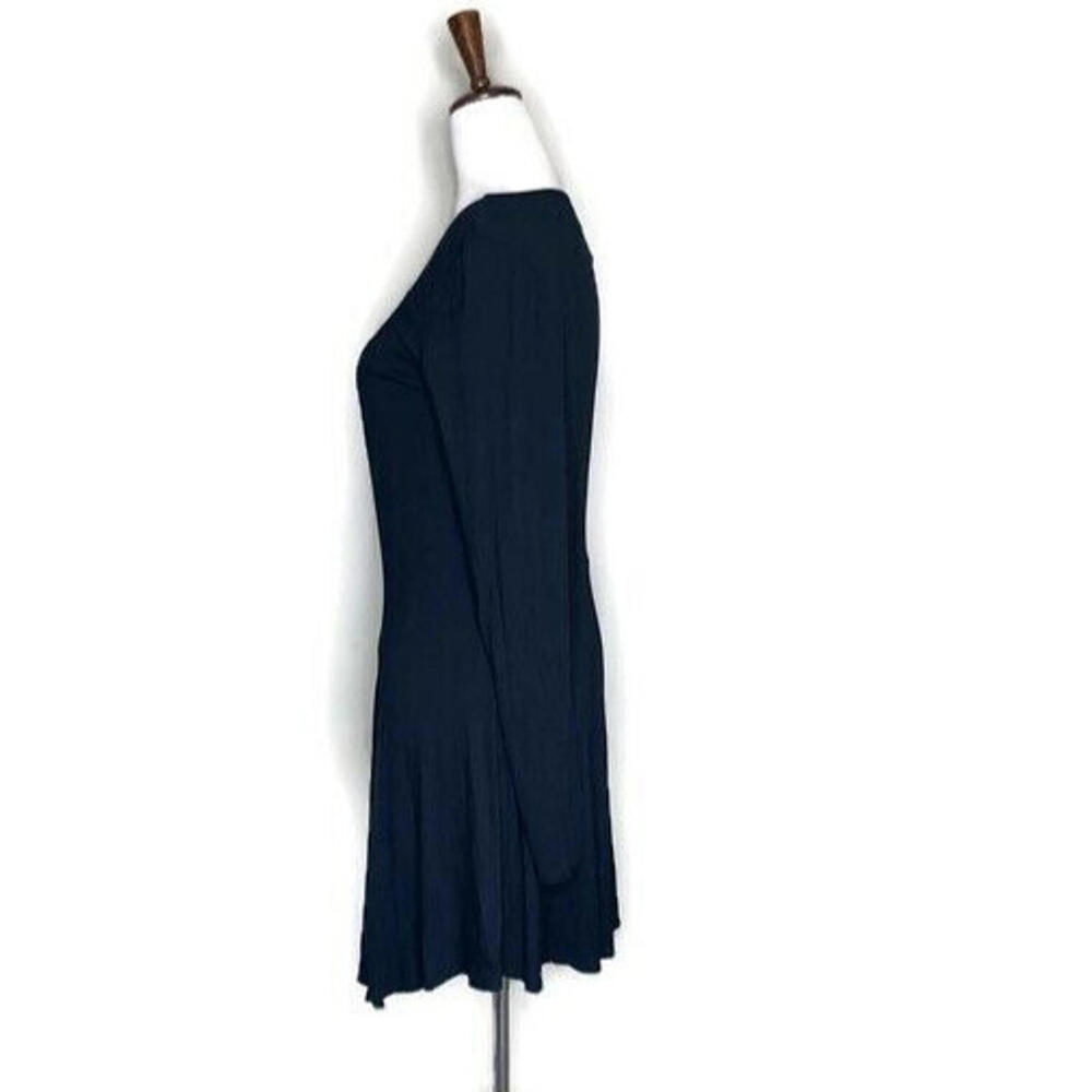 Free People Beach Vance Faux Wrap Keyhole Mini Dress Long Sleeve Knit Stretch M - Picture 5 of 6